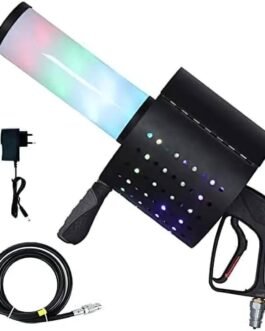 CO2 Fog Machine, Confetti Machine, LED 7-Color CO2 Jet Machine, Handheld CO2 Smoke Gun – with 3MM Gas Hose for Nightclub, Wedding, and Party Use