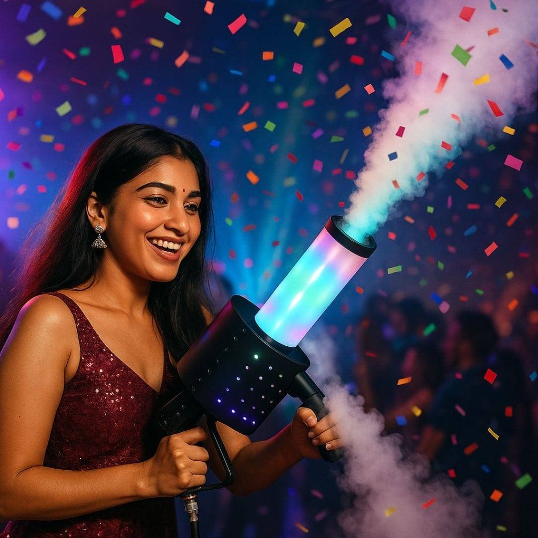CO2 Fog Machine, Confetti Machine, LED 7-Color CO2 Jet Machine, Handheld CO2 Smoke Gun – with 3MM Gas Hose for Nightclub, Wedding, and Party Use - Image 3