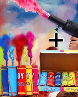 Holi Color Smoke Gun with 6 Color Smoke Refill for Holi Festival, Birthday, Wedding